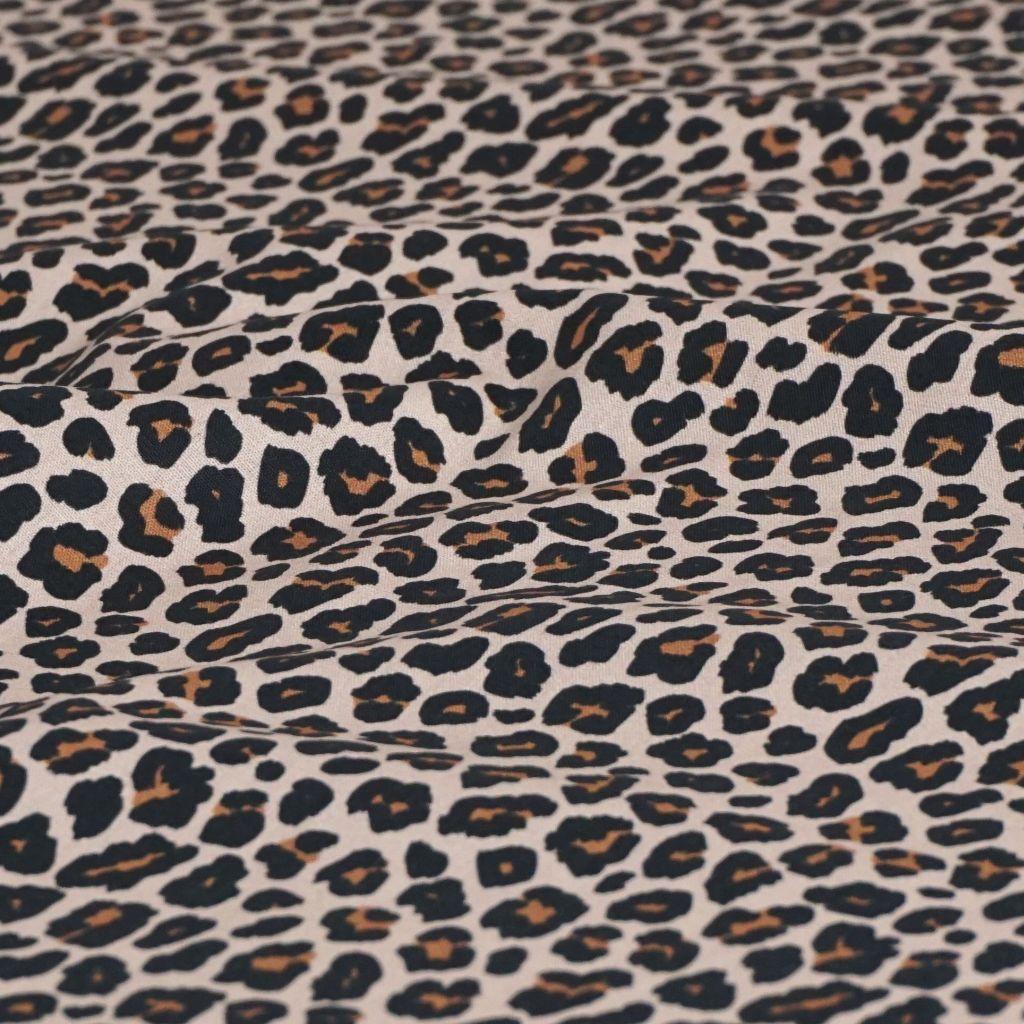 Preview: Baumwollstoff Motivdruck Leo Animalprint braun beige